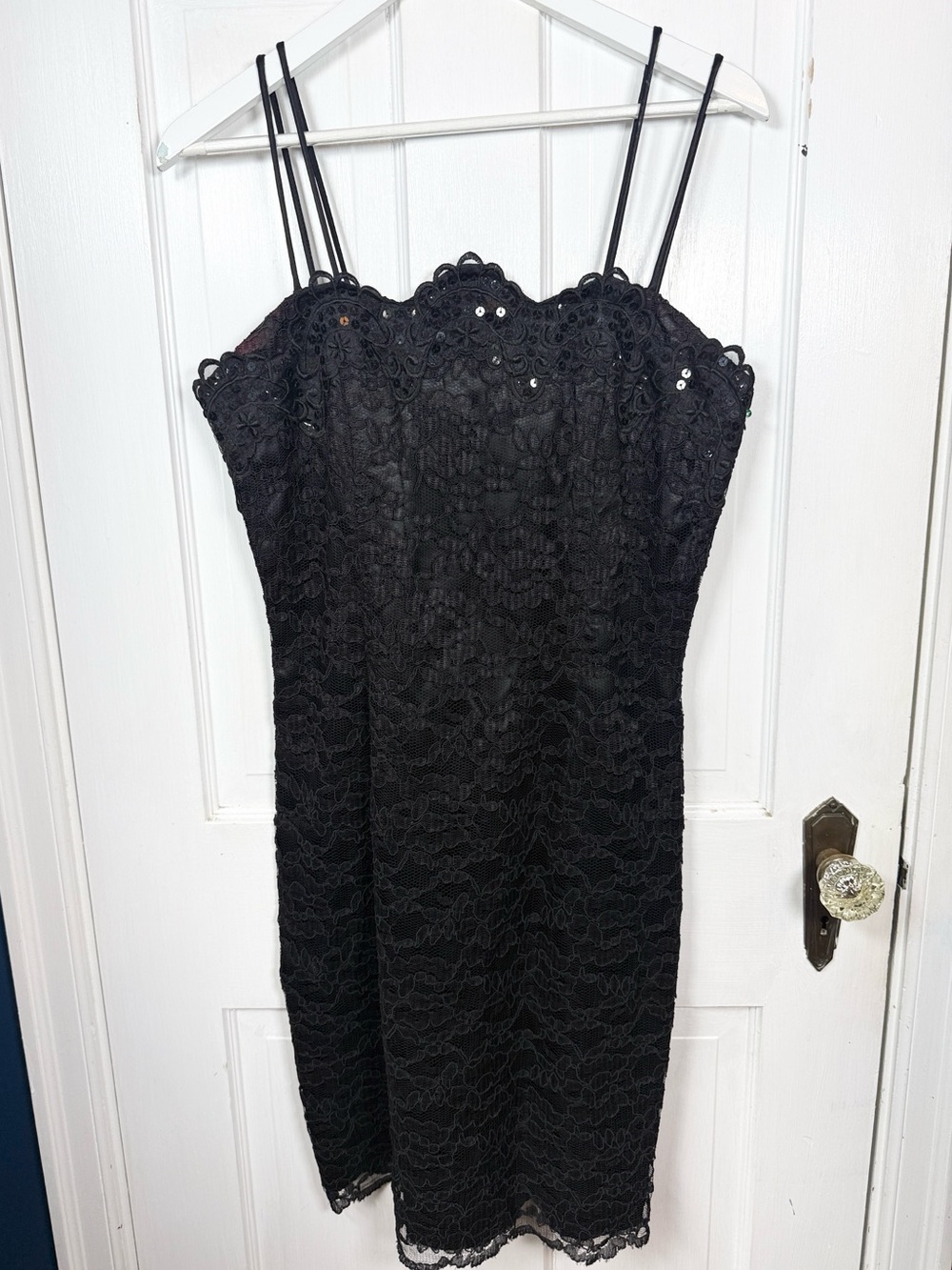 JessicaMcClintock Gunne Sax Black Lace Sequin Whimsigoth Dress W2475